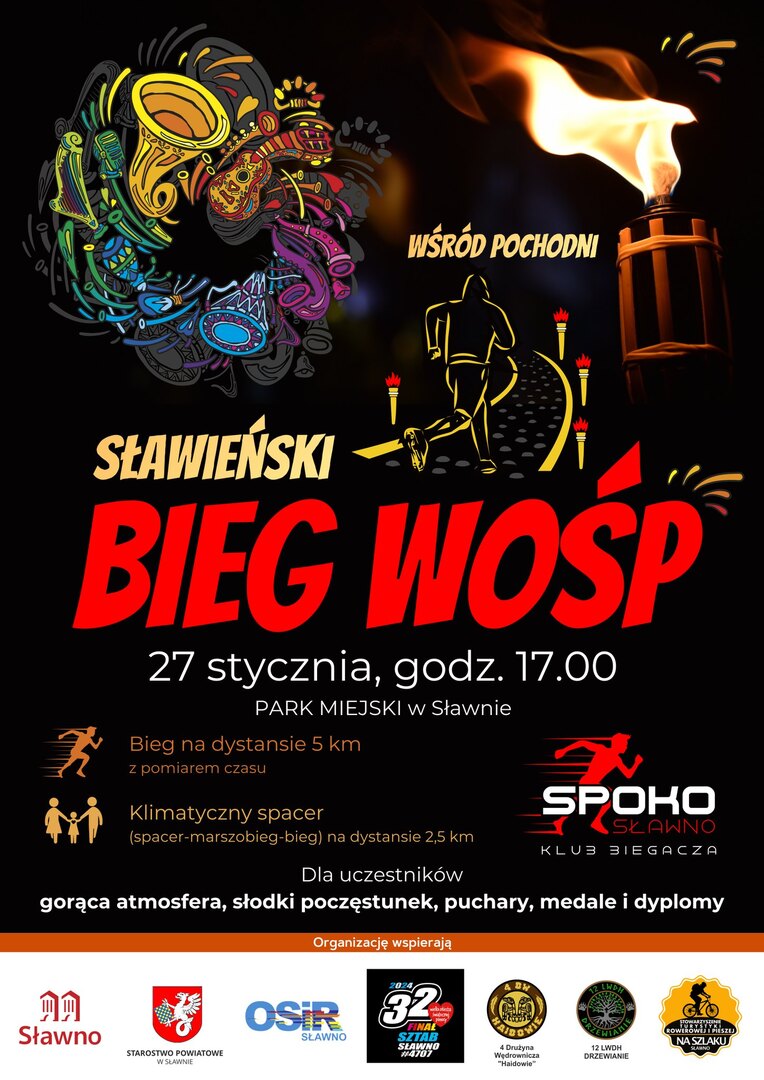 
Sławieński bieg WOŚP wśród pochodni
