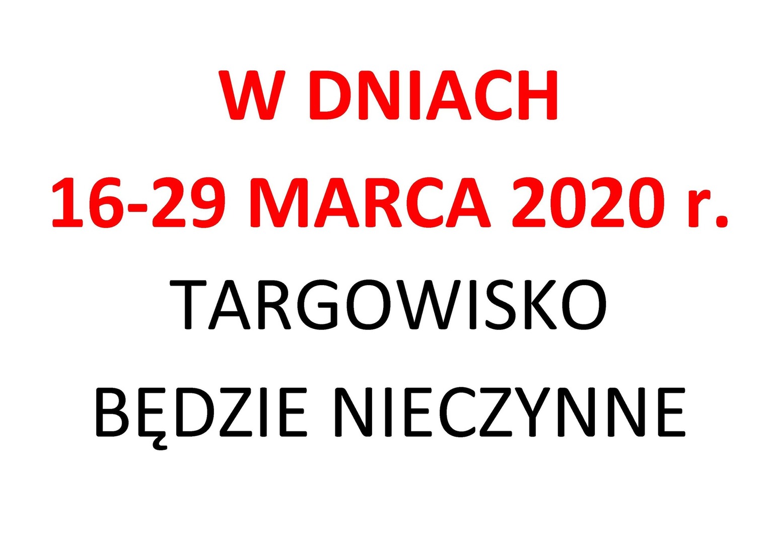 Targowisko miejskie nieczynne