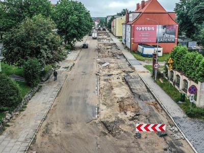 Trwają prace przy przebudowie ulicy Gdańskiej