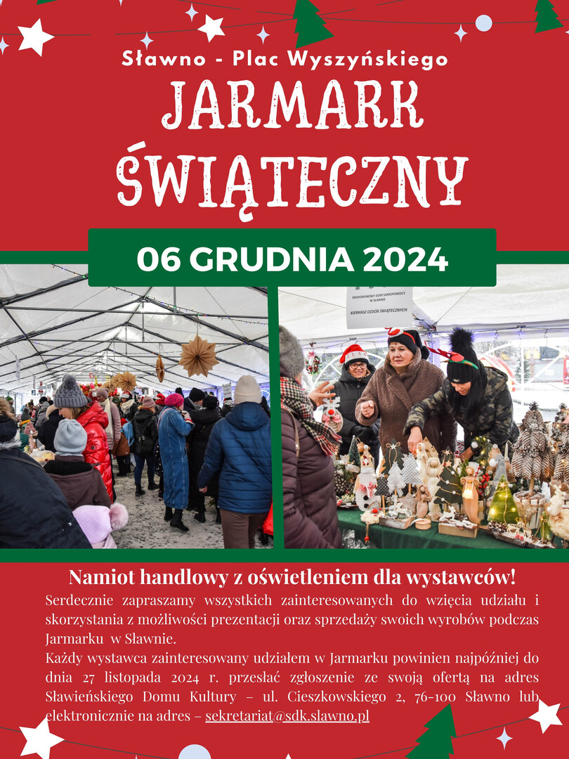 
Zgłoszenia na Jarmark Świąteczny w Sławnie
