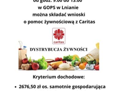 Wnioski o pomoc żywnościową z Caritas w dniu 19, 20 i 21 marzec 2025 r.