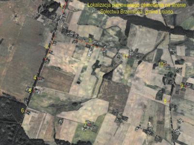 Prace związane z budową oświetlenia ulicznego w Sołectwach Brzemiona i Mszano - Mapa