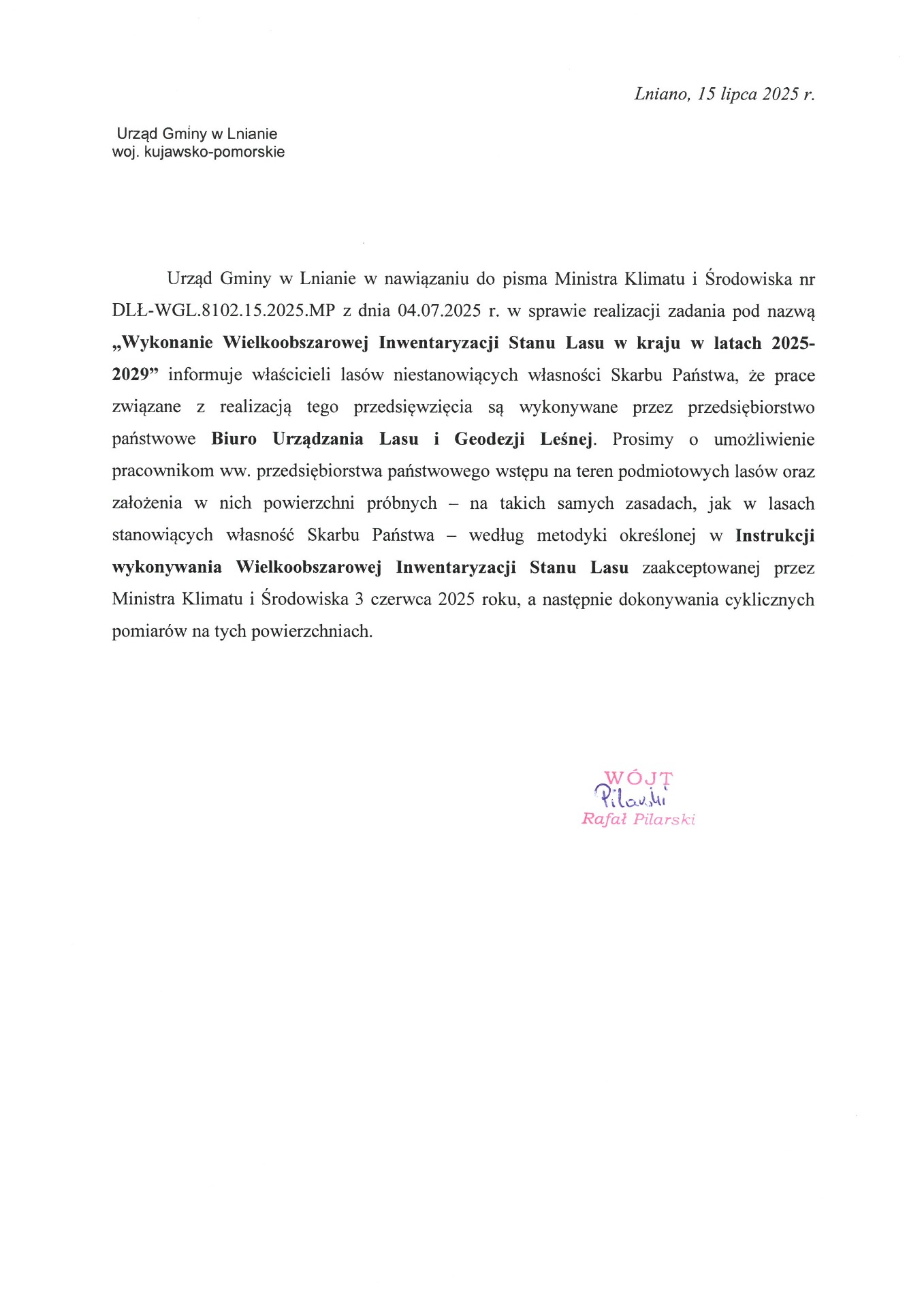 Informacja dla właścicieli lasów