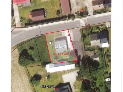 Zdjęcie przedstawia wydruk mapy z zaznaczeniem obszaru działki nr 15/8 ark. 6 w Ostrowitem
