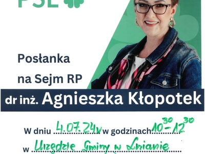 Dyżur Poselski PSL - plakat informacyjny