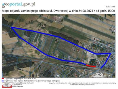 mapa objazdu