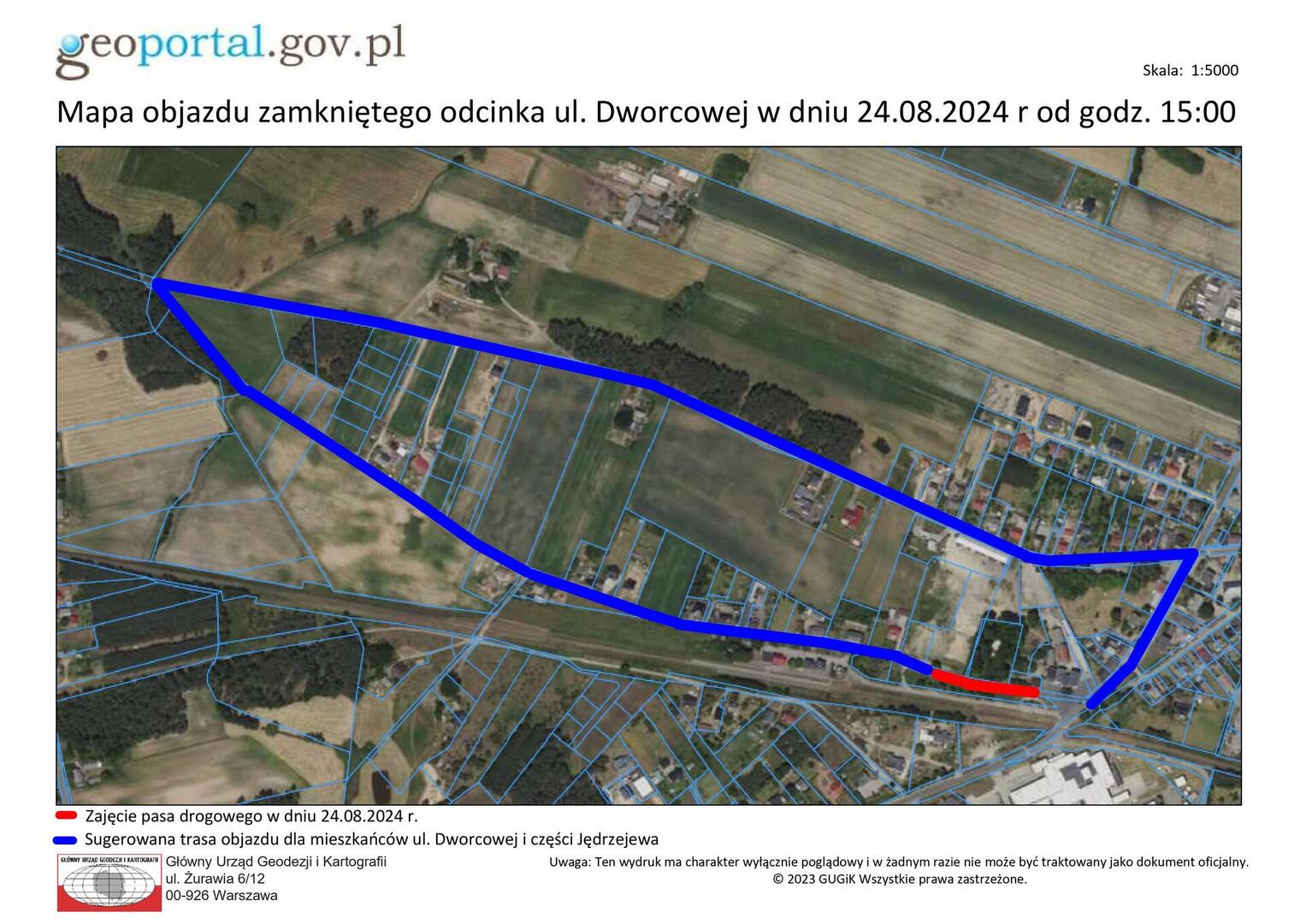 mapa objazdu
