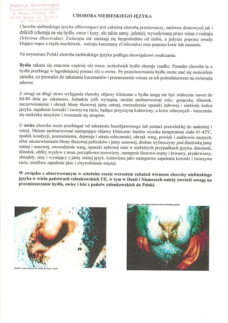 Informacja dla hodowców
