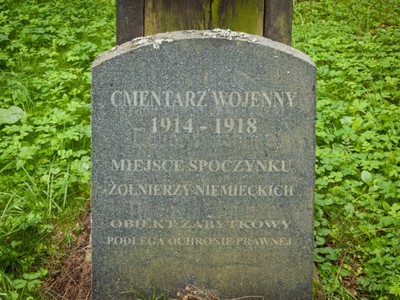Cmentarz wojenny z I wojny światowej (żołnierzy niemieckich), w lesie w Nowej Gui