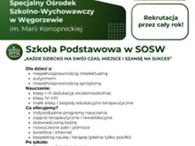 plakat promujący Specjalny Ośrodek Szkolno Wychowawczy w Węgorzewie 