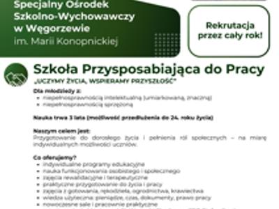 plakat promujący Specjalny Ośrodek Szkolno Wychowawczy w Węgorzewie 