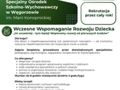 plakat promujący Specjalny Ośrodek Szkolno Wychowawczy w Węgorzewie 