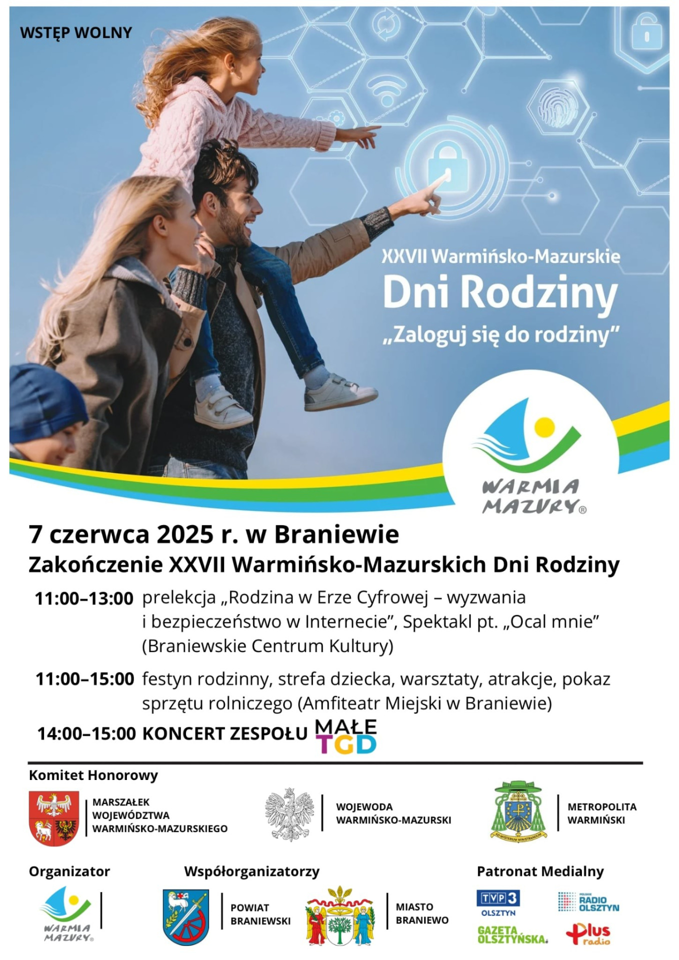 plakat na plakacie rodzina poniżej program wydarzenia
