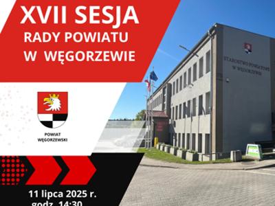 sesja grafika, na grafice budynek starostwa, na pozostałej części grafiki data i godzina sesji oraz herb