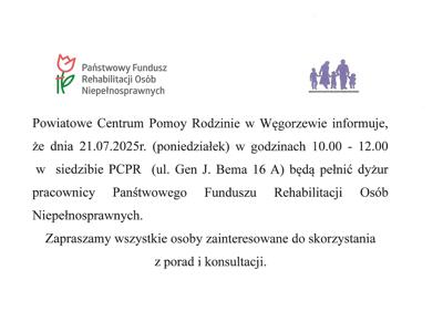 grafika z terścią o dyżurach w PCPR