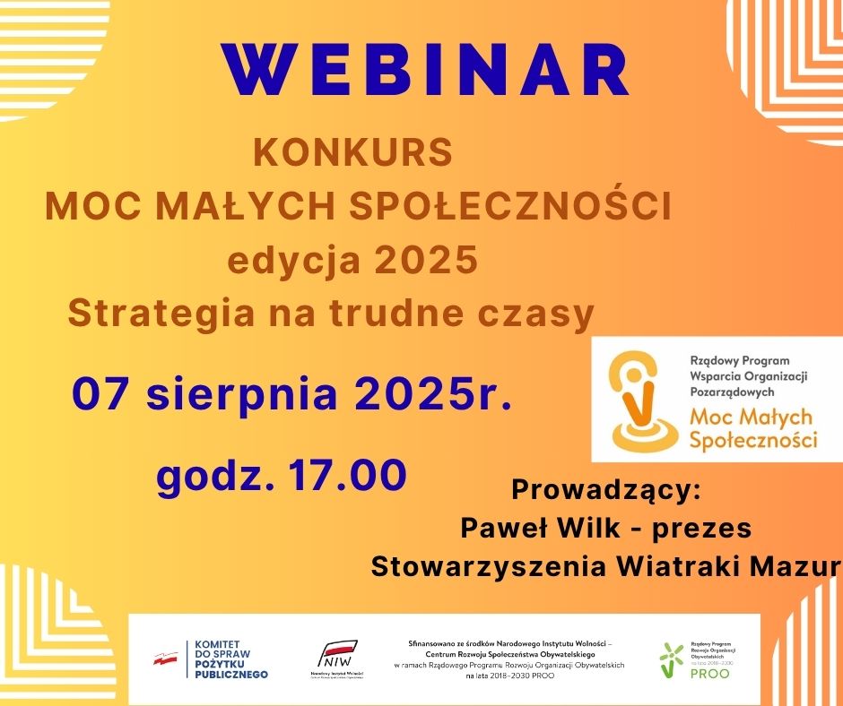 plakat z informacją webinarze