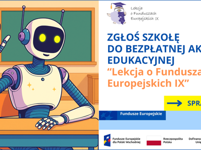 plakat robotyka - na plakacie robot po prawej stronie troche treści nawiązujace do tekstu w poście