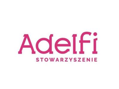 logo Adelfi - różowy napis
