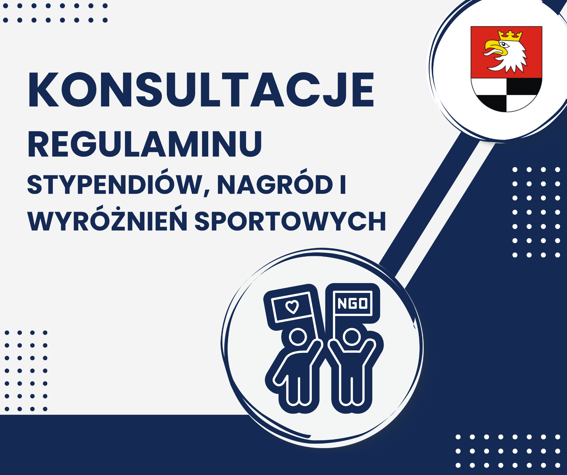 grafika - napis konsultacje Regulaminu stypendiów, nagród i wyróżnień