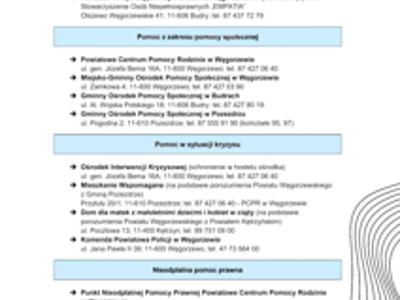cz.2 Przewodnik informujący o lokalnie dostępnych formach opieki zdrowotnej, pomocy społecznej i aktywizacji zawodowej dla osób z zaburzeniami psychicznymi w powiecie węgorzewskim