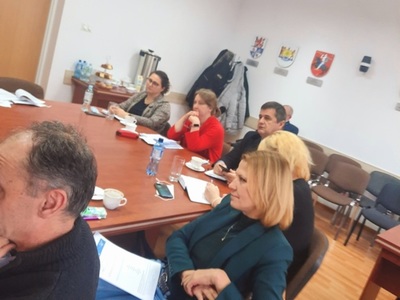 Uczestnicy spotkania z przedstawicielem BGK Panem Piotrem Kujawą
