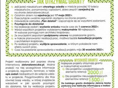 Informacja o konkursie "Zielona Ławeczka"