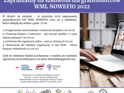 Plakat promujący szkolenie.