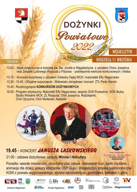 plakat promujący wydarzenie - Dożynki Powiatowe 2022