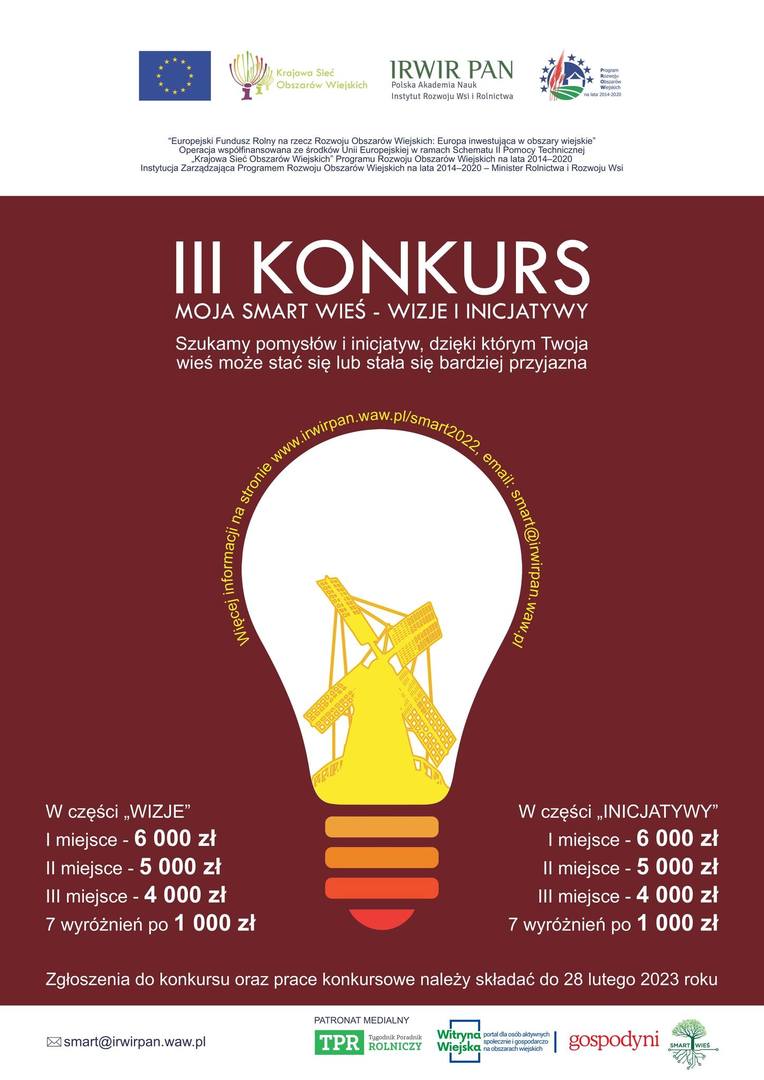 Plakat promujący III Konkurs "Moja smart wieś - Wizje i Inicjatywy"