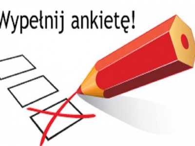 obrazek z napisem wypełnij ankietę, polami do zaznaczenia i czerwonym ołówkiem