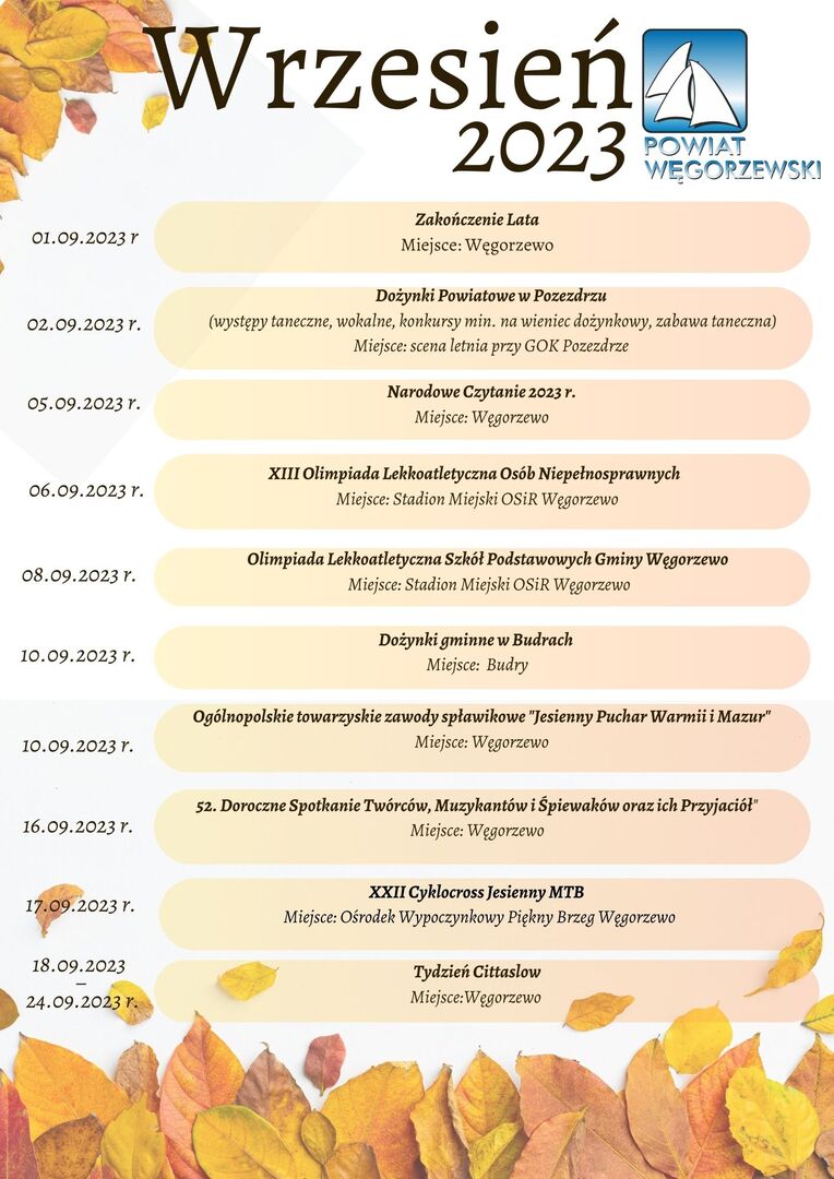 kalendarz wydarzeń
