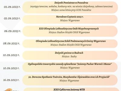 kalendarz wydarzeń