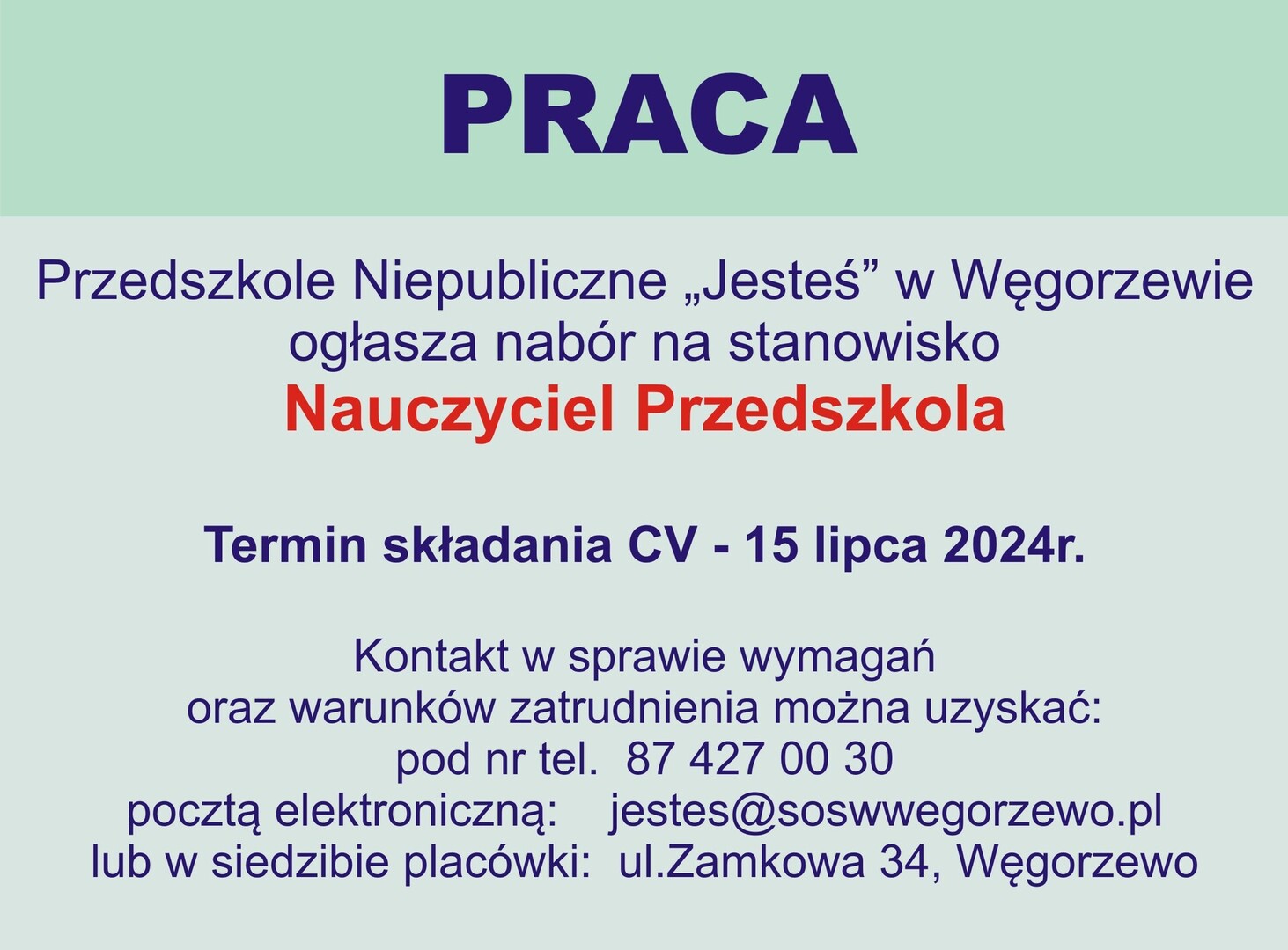 grafika o naborze na wolne stanowisko
