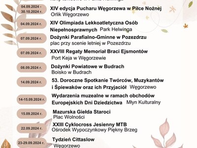 kalendarz wydarzeń - wrzesień 2024