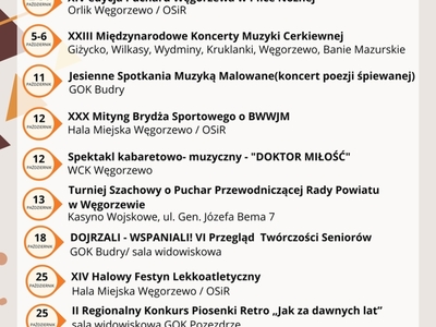 Kalendarz wydarzeń- październik 2024