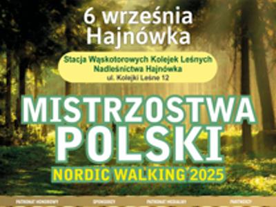 Plakat Mistrzostwa Polski Nordic Walking Hajnówka 2025