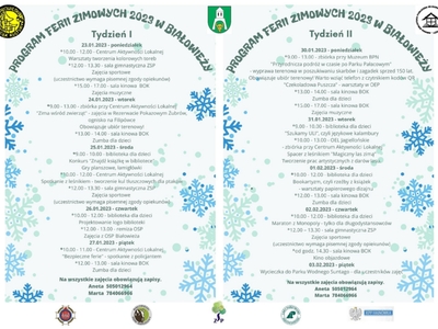 Plakat ferie zimowe