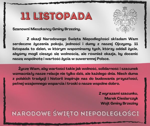 11 Narodowe Święto Niepodległości życzenia