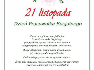 21 listopada Dzień Pracownika Socjalnego