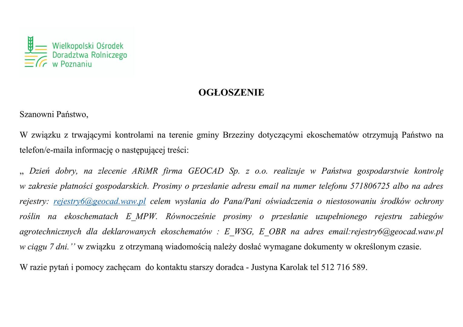 ogłoszenie wodr