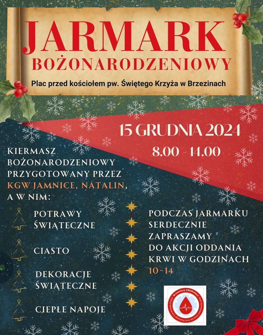 zaproszenie na jarmark bożonarodzeniowy 15.12.2024