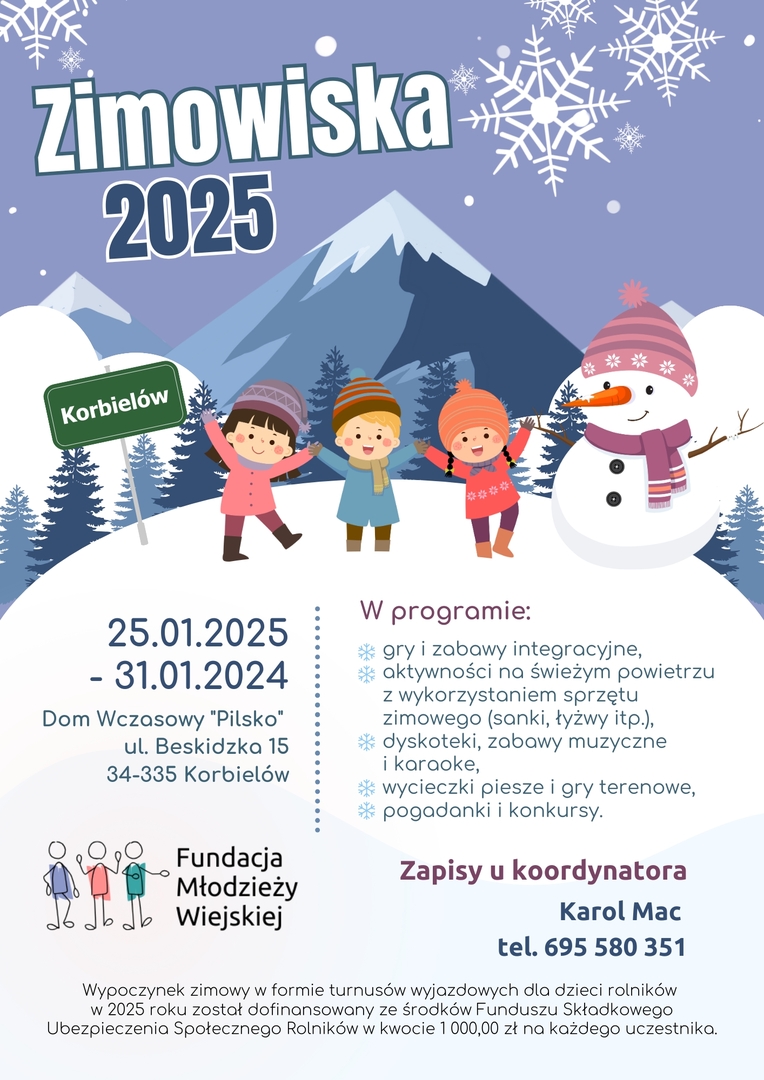 Oferta zimowisk 2025 dla dzieci i młodzieży z województwa wielkopolskiego