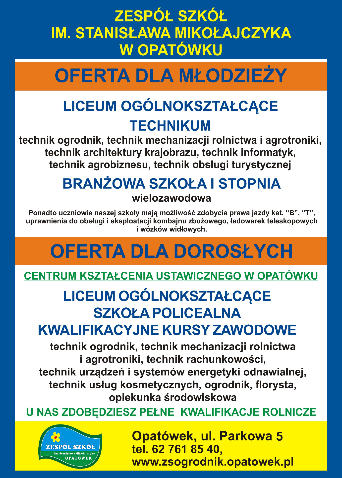 oferta kształcenia dla młodziezy i dorosłych
