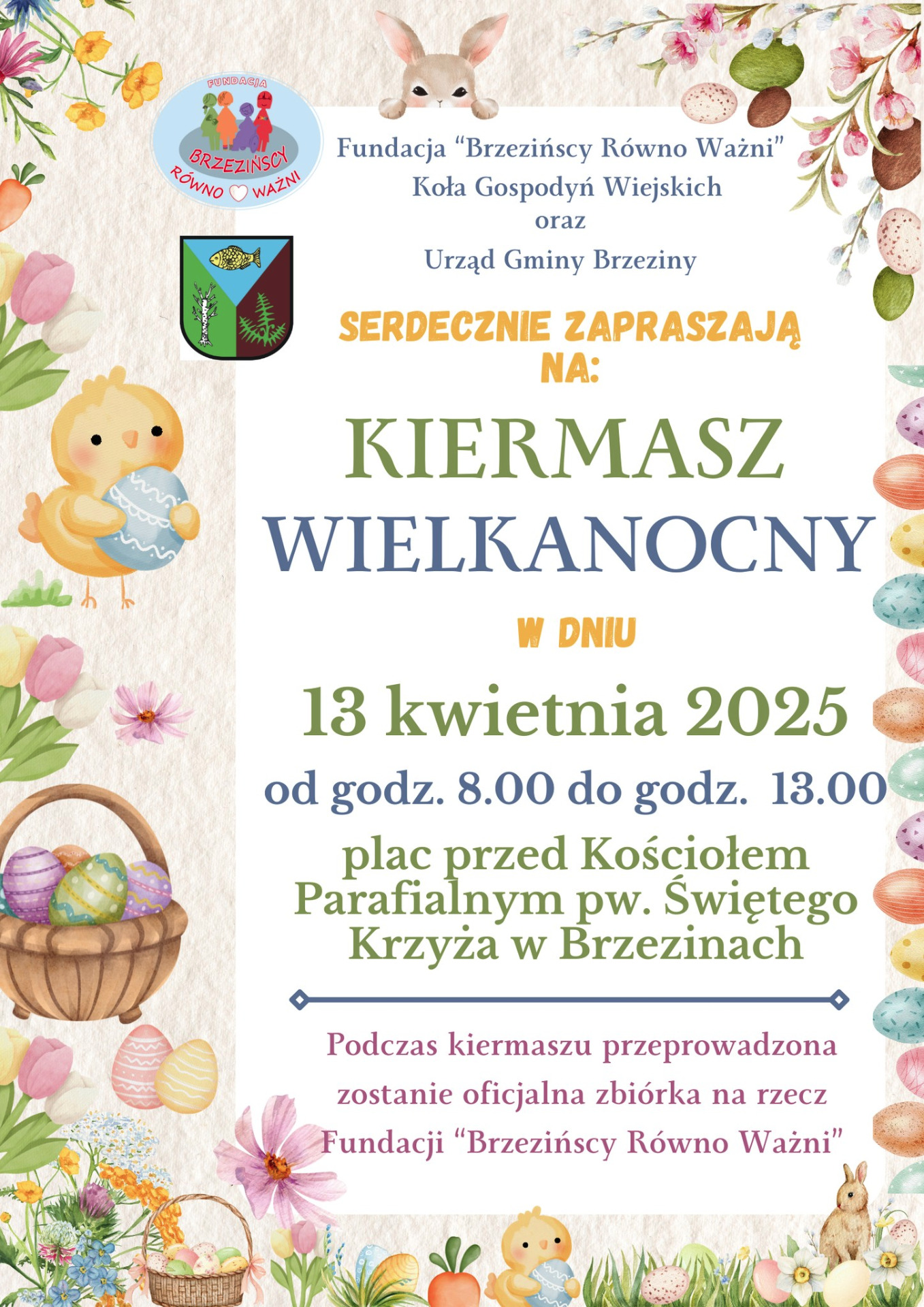 zaproszenie na kiermasz wielkanocny 13.04.2025