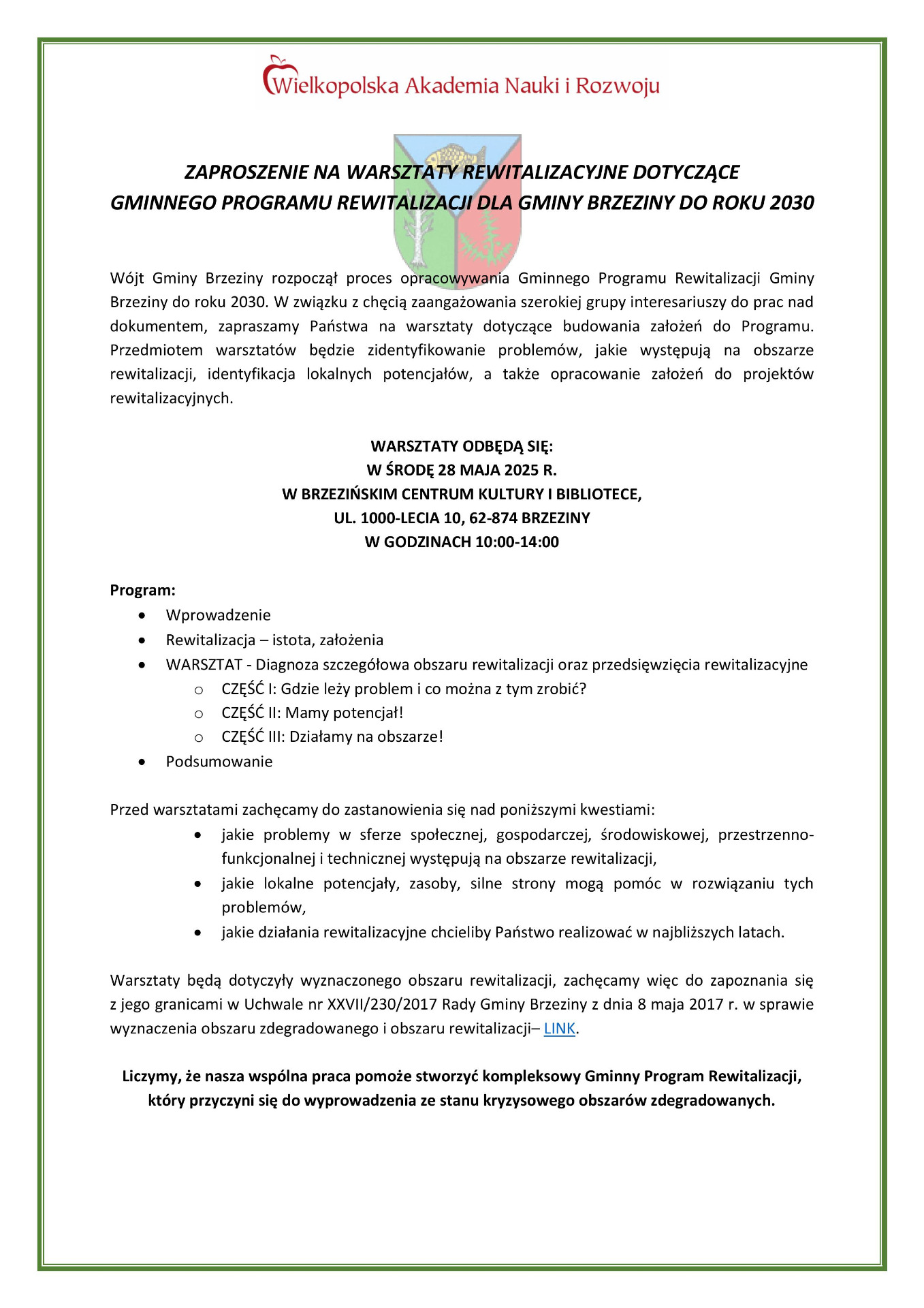 zaproszenie na warsztaty