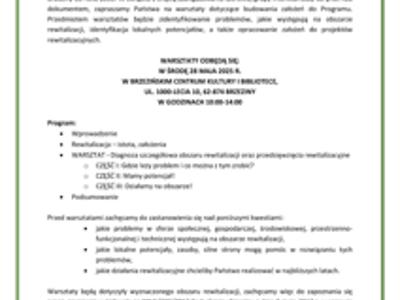 zaproszenie na warsztaty