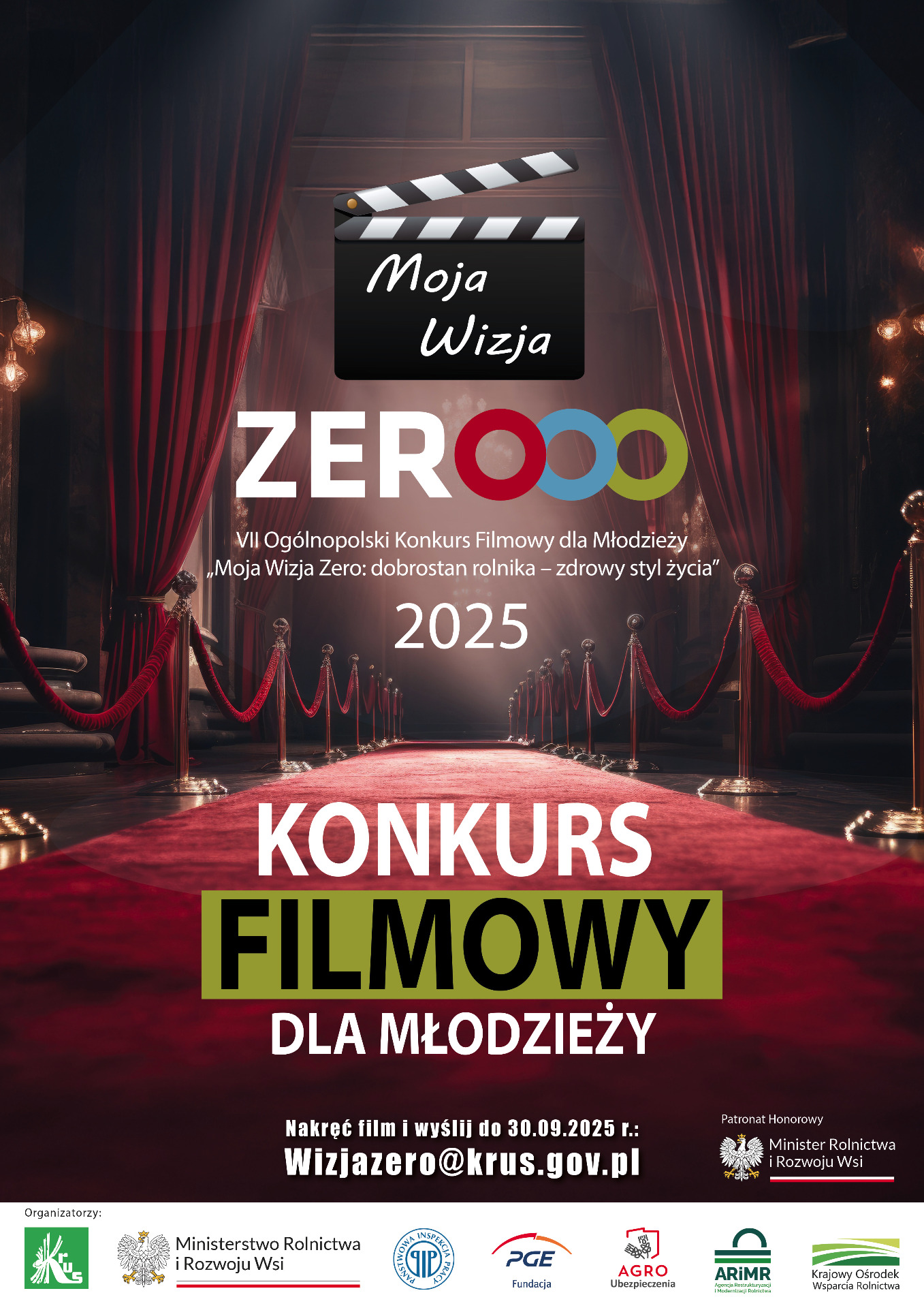 VII Ogólnopolski Konkurs Filmowy dla Młodzieży „Moja Wizja Zero: dobrostan rolnika – zdrowy styl życia”