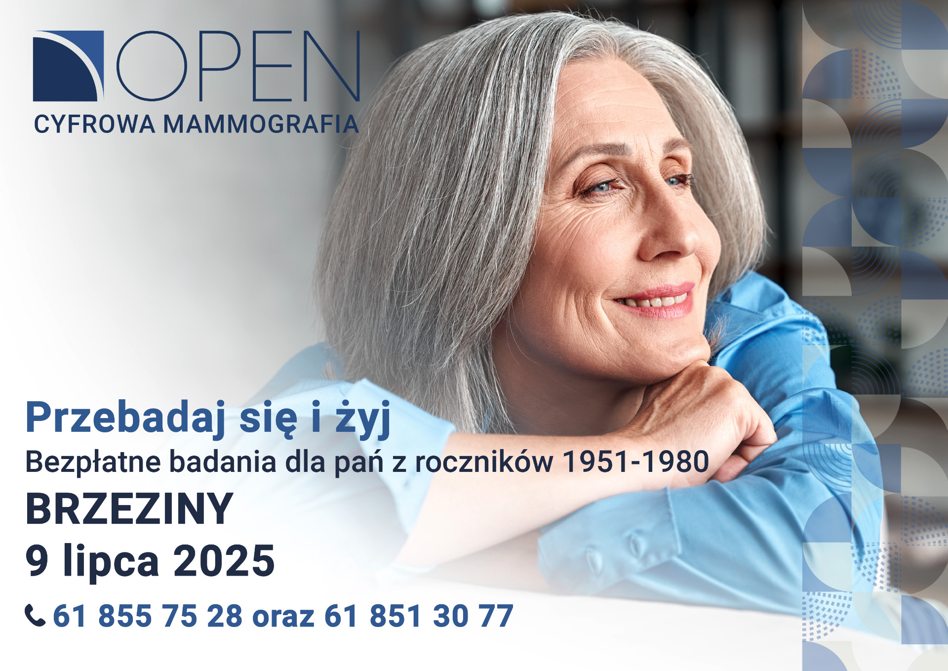09.07.2025 w Brzezinach odbędą się bezpłatne badania mammograficzne 