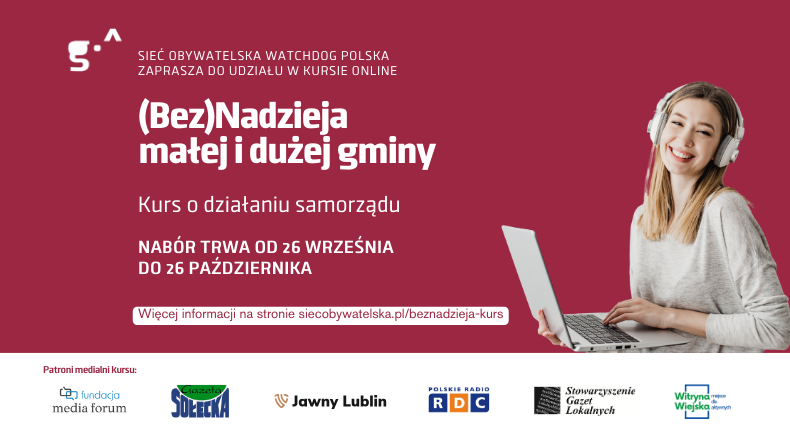 Zaproszenie do udziału w kursie (Bez)Nadzieja małej i dużej gminy. 