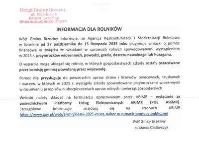 informacja dla rolników